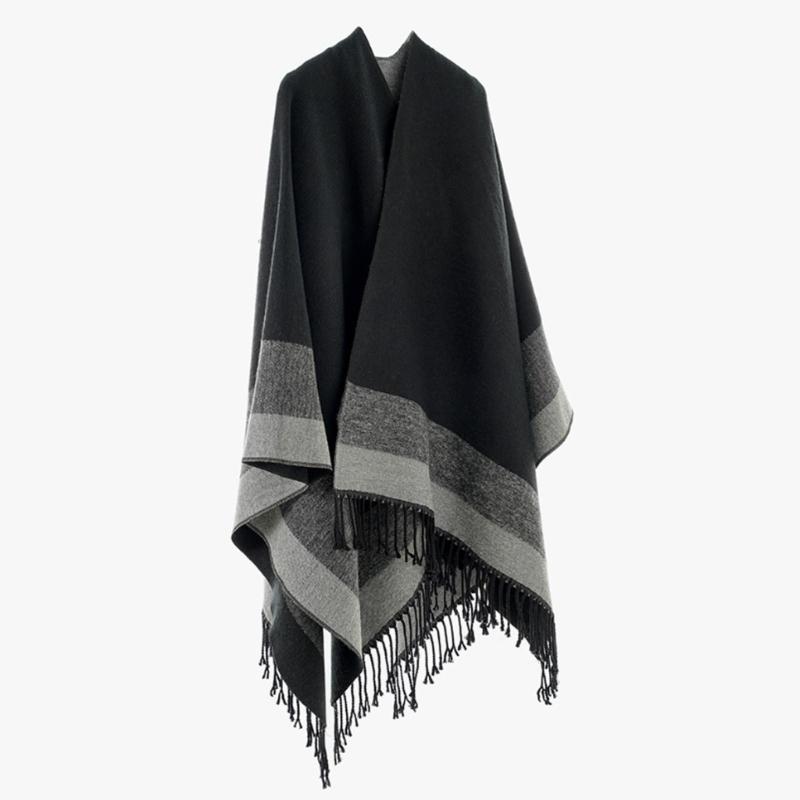 Soft & Breathable Winter Shoulder Wrap for Women Ladies Lightweight Multi Use Shawl with Fringe Trim
