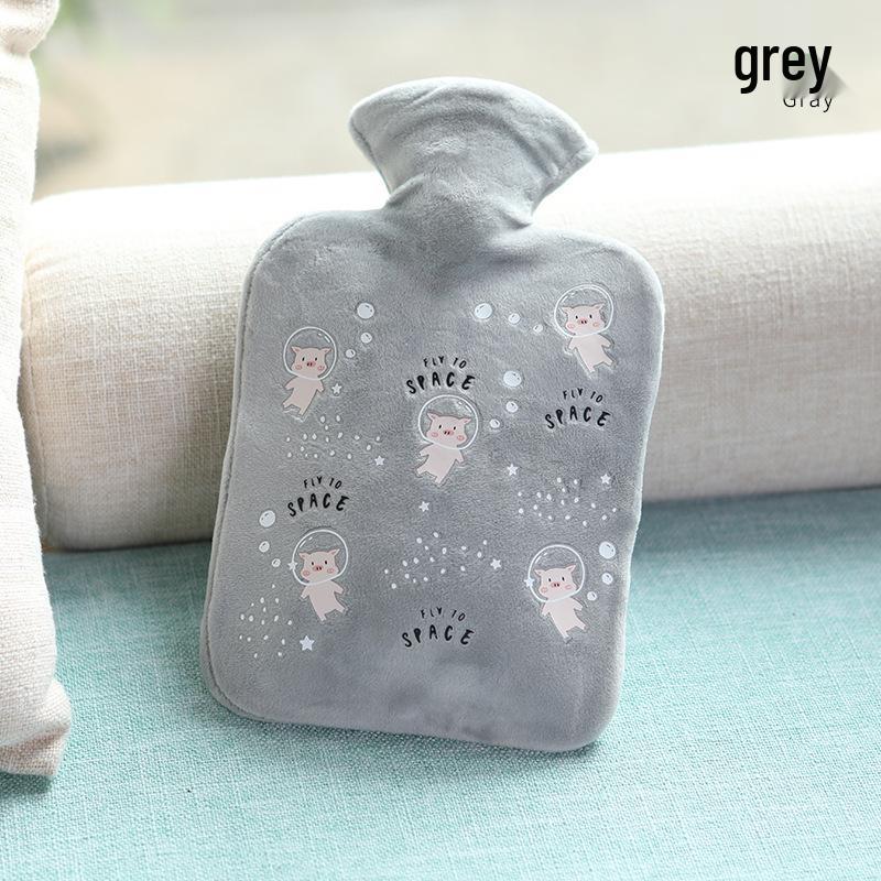 Bolsa de Água Quente Pelúcia Pelo de Coelho Estilo Coreano Extra Grande - Aquecedor de Mãos Compressão Quente PVC.