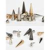 Clous à pointes Rivets Métal Argenté Rivets Décoratifs Punk, 10 Pièces Rivets Pointus à Visser Boucles Bouton Gothique pour Artisanat DIY