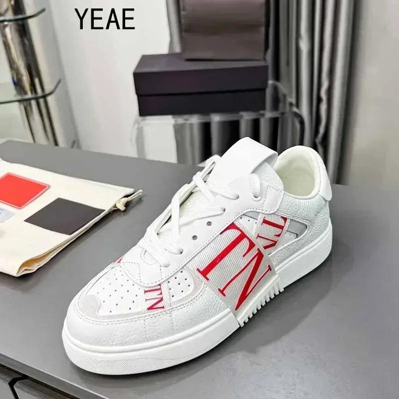 High-quality luxury trend colorful patchwork letters casual shoes High-end men's and women's leather shoes