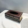 Book Tissue Box Cover Elegant Toilet Paper Organizer Retro Wood Tissue Box Cover for Bathroom Home Workplace Desk Kitchen Guest