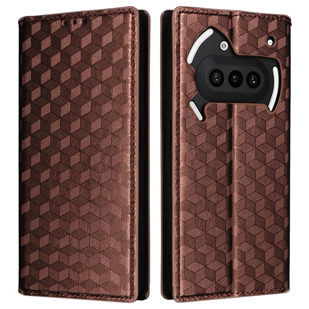 For Nothing Phone (3a) Case Wallet Rhombus Imprinted Leather Phone Cover