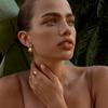 Retro Simple Temperament Inlaid Zirconium S925 Silver Needle Stud Earrings, Fashionable Temperament, Advanced Sense Of Tide, Personality Earrings