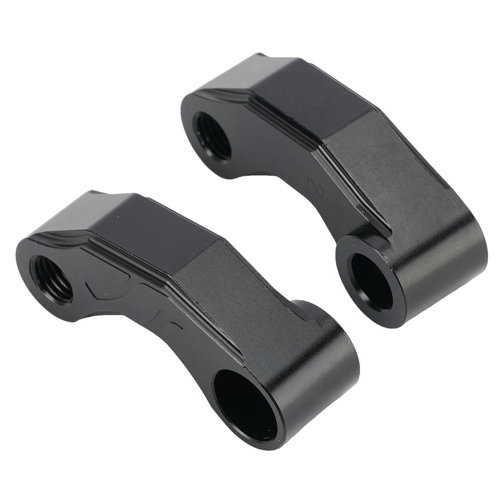 Pair Black Aluminum Mirror Extenders Risers Extension 10mm Universal Fit