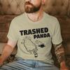 Trashed Panda Raccoon Pattern Tshirt Mens Short Sleeve Crewneck Fashion Casual Trend Mens Clothing