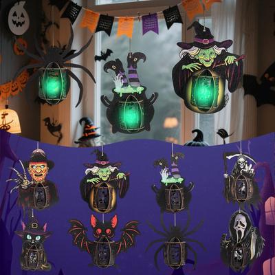 Creative Halloween Wooden Hollowed-out With Lights, Pendants, Display Stands, And Small Night Lights.