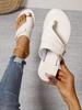 Sandales à enfiler plates d'été 2023 pour femmes grandes tailles, avec protection des orteils - Style européen et américain