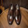 Business Dress Munk Leather Shoes Square Head Men's Shoes Size 48