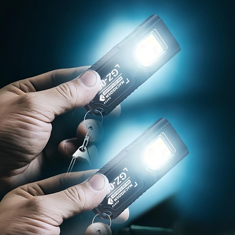 Mini LED Schlüsselanhänger Taschenlampe, multifunktionale USB-ladbare Handtaschenlampe, Outdoor-Hutclip-Licht, für Camping, Wandern, Angeln, Notfallsituationen