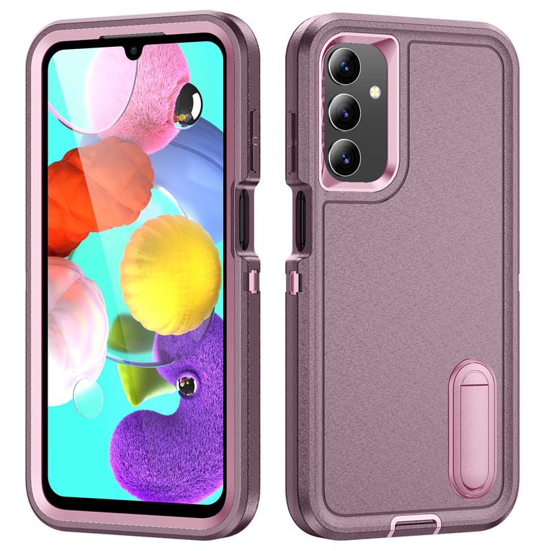 3 In 1 Heavy Armor Defend Phone Case For Samsung Galaxy A16 A06 A15 A14 A54 A26 A36 A56 A17 A27 A37 5G Plastic Frame TPU Cover