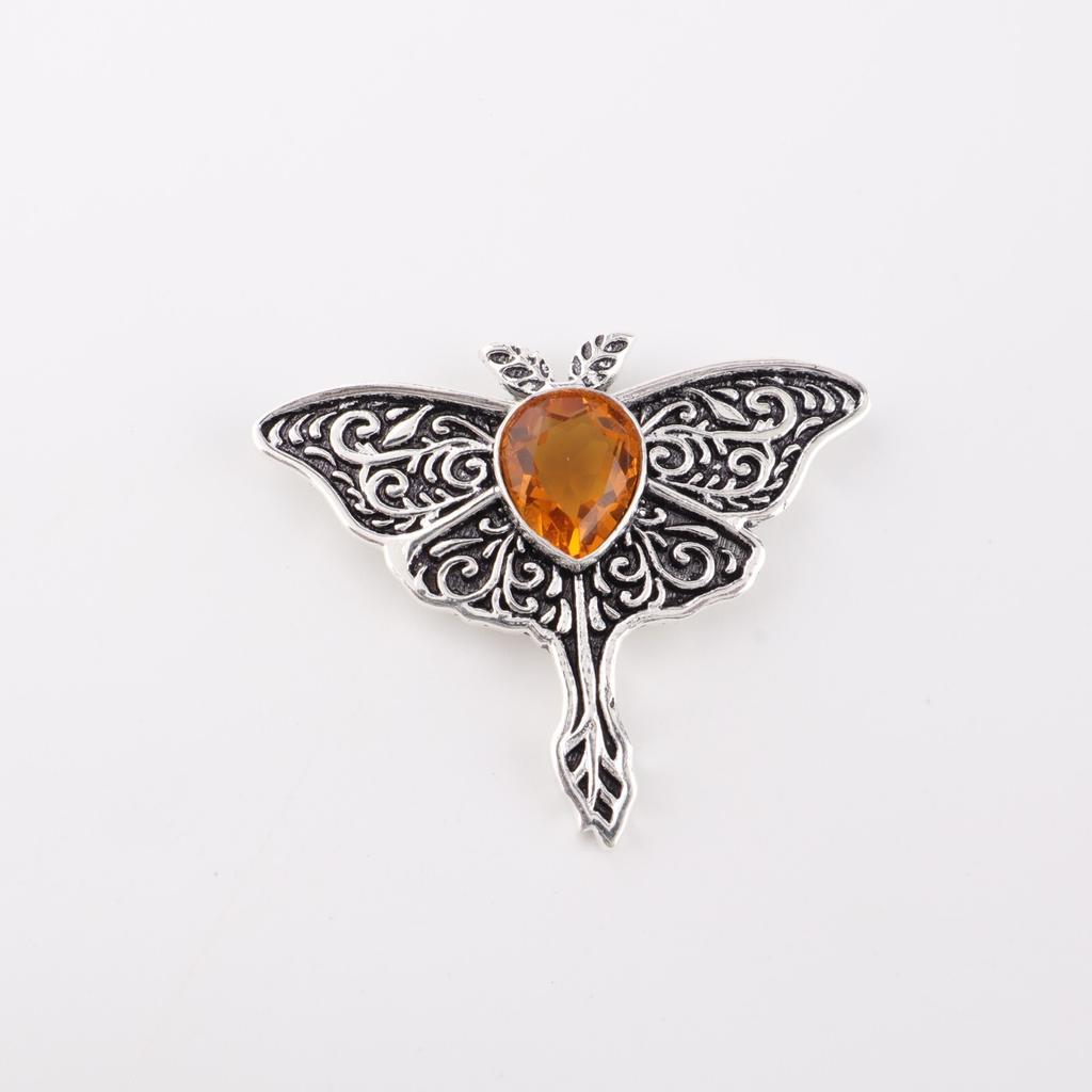 Citrine Gemstone 925 Sterling Silver Jewelry Necklace Pendant1.2" For Women Gift CP-31-2