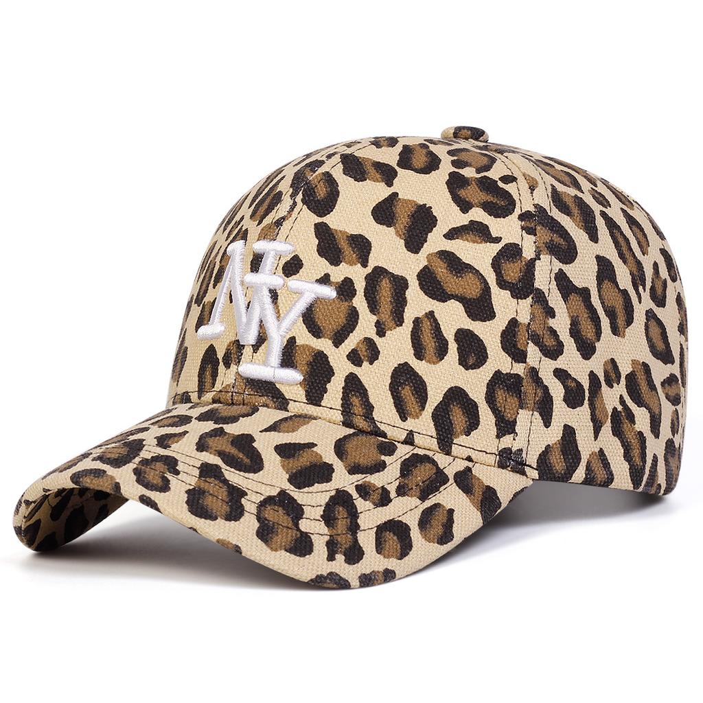 1Pc Sweet Cool Street Babes Fashionable Leopard Print Cap Female Hipster Cool Asian Retro Old Wide Brim Baseball Cap