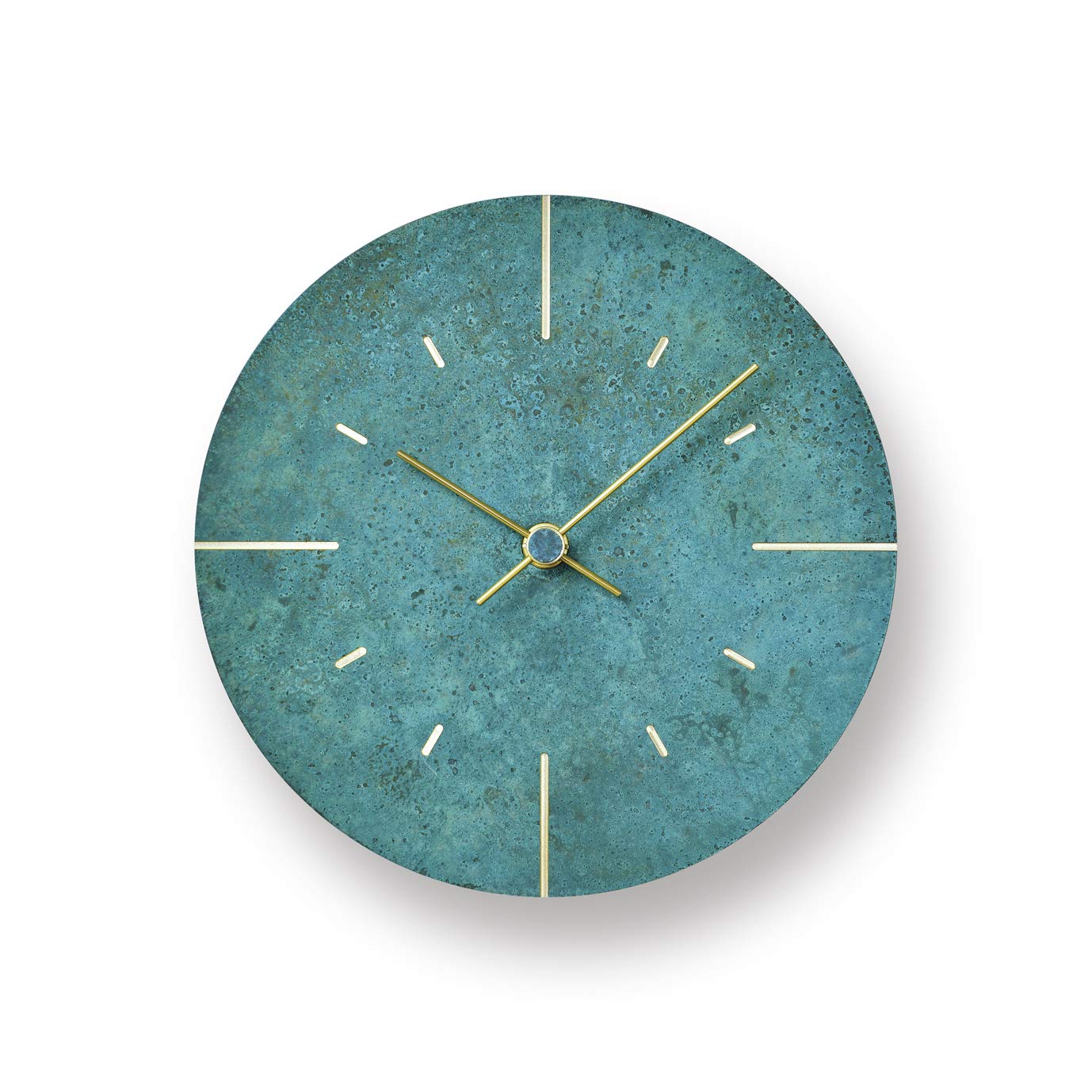 

Lemnos Analog Wall Orb Mottled Gas Bronze 18cm Diameter Clock, Brass, Design, Color, Green, AZ15-07GN,