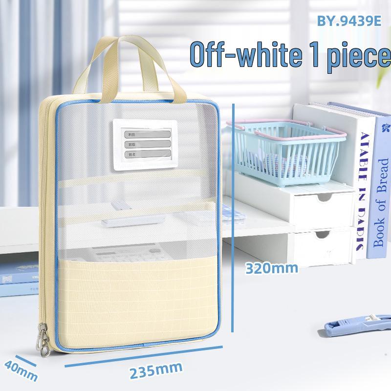 Baiyi L-shaped Transparent Zipper File Bag for Students