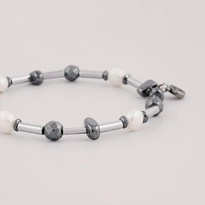 Pearl Seahorse Mix Point Cylinder Bead Bracelet (C2503AC1281_SV)