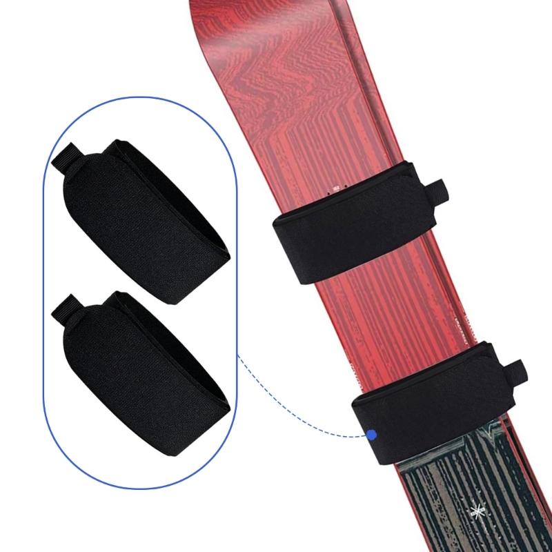 6Pcs Ski Fastening Strap Adjustable Ski Wrap Ties Ski Band Tape Storage Ties with Protective Pad Easy to Use