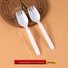 Disposable Biodegradable PLA Cutlery Set: Knife, Fork, Spoon with Long Handle and Thick Design