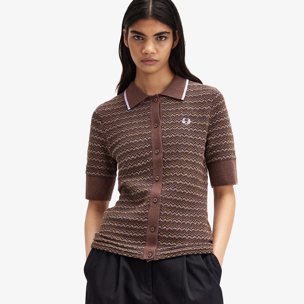 FRED PERRY [Womens] Boucle Jacquard Knit Shirt (U53) Afpf2438112-U53
