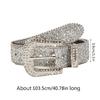 Shinning Rhinestone Belt Woman Faux-leather Y2K Style Girls Belt for Jeans Men