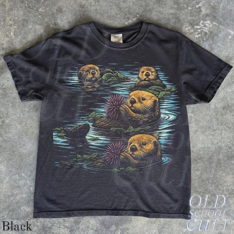 

Vintage Otter Swimming 90s Graphic TShirt Retro Otter Nature Wildlife Shirt Unisex T-Shirt XXL