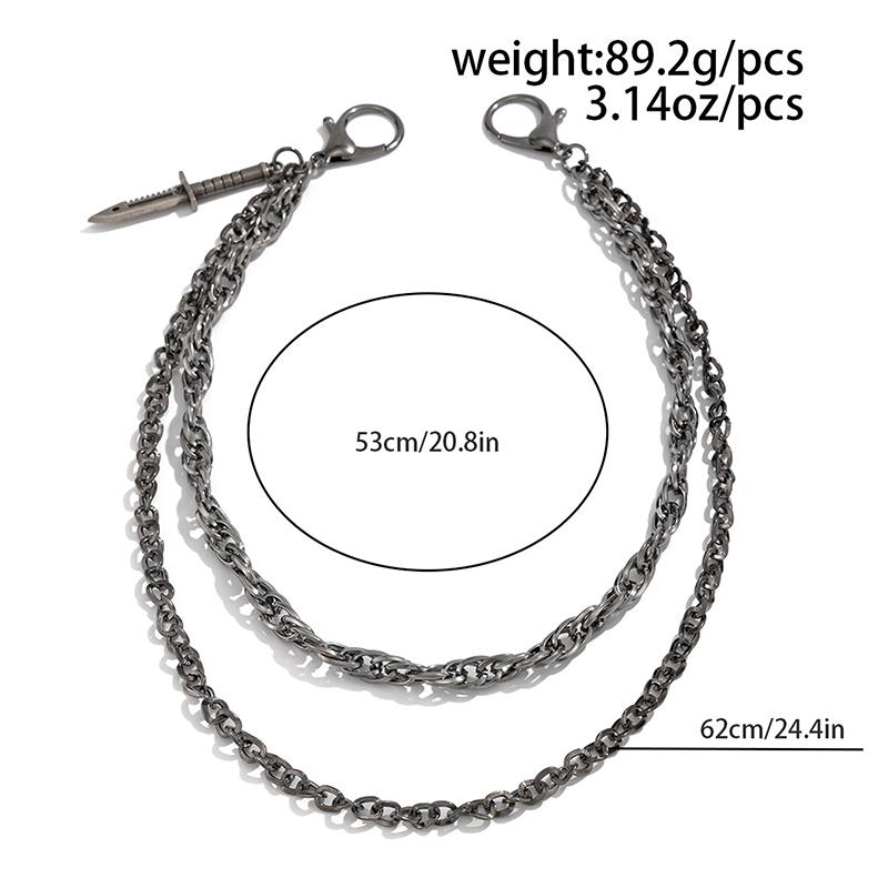 Hiphop Goth Creative Pendant Keychain Waist Belt Men Women Vintage Wallet Trouser Hipster Jeans Chain Jewelry