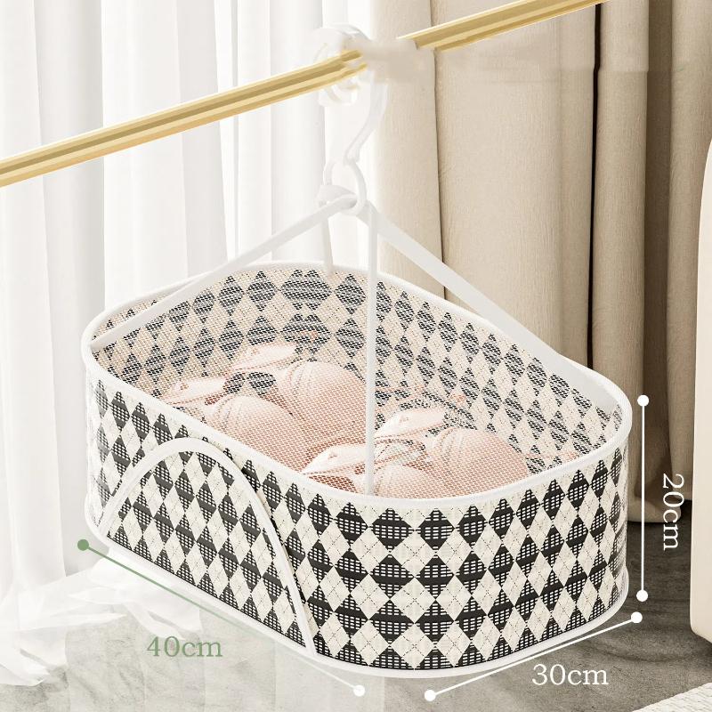 

Корзина для одежды Ветрозащитная плоская сушка для одежды Сетчатая сумка Кашемировый свитер Недеформируемый свитер Нижнее белье Носки Бытовые многофункциональные M чёрный