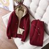 Winter Sports Set for Women Thicken Fleece Sweatshirts Hoodies Women Suit Casual Sports Sets Female Short Coat Straight Pants Two Pieces Sets