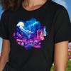T-Shirt Women Tokyo Neon Motif Cotton Size S To 3XLWill Open In New Window or Tab