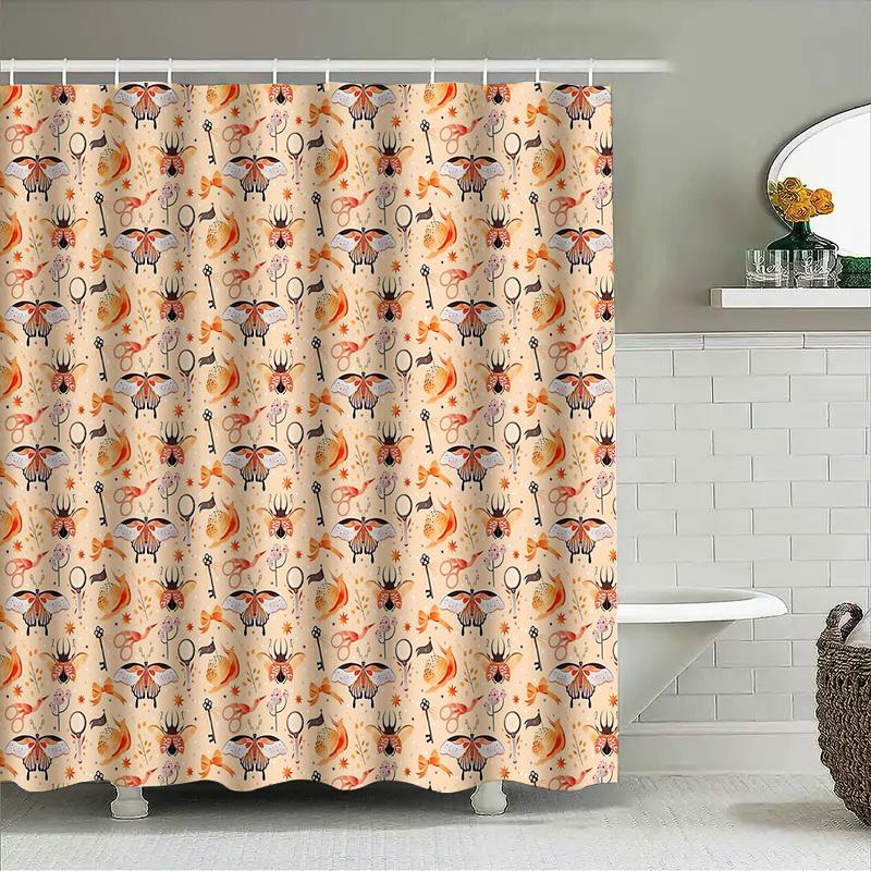 Bathroom Shower Curtain Floral Vintage Botanical Farmhouse Rustic Home Decor Washable Waterproof Fabric
