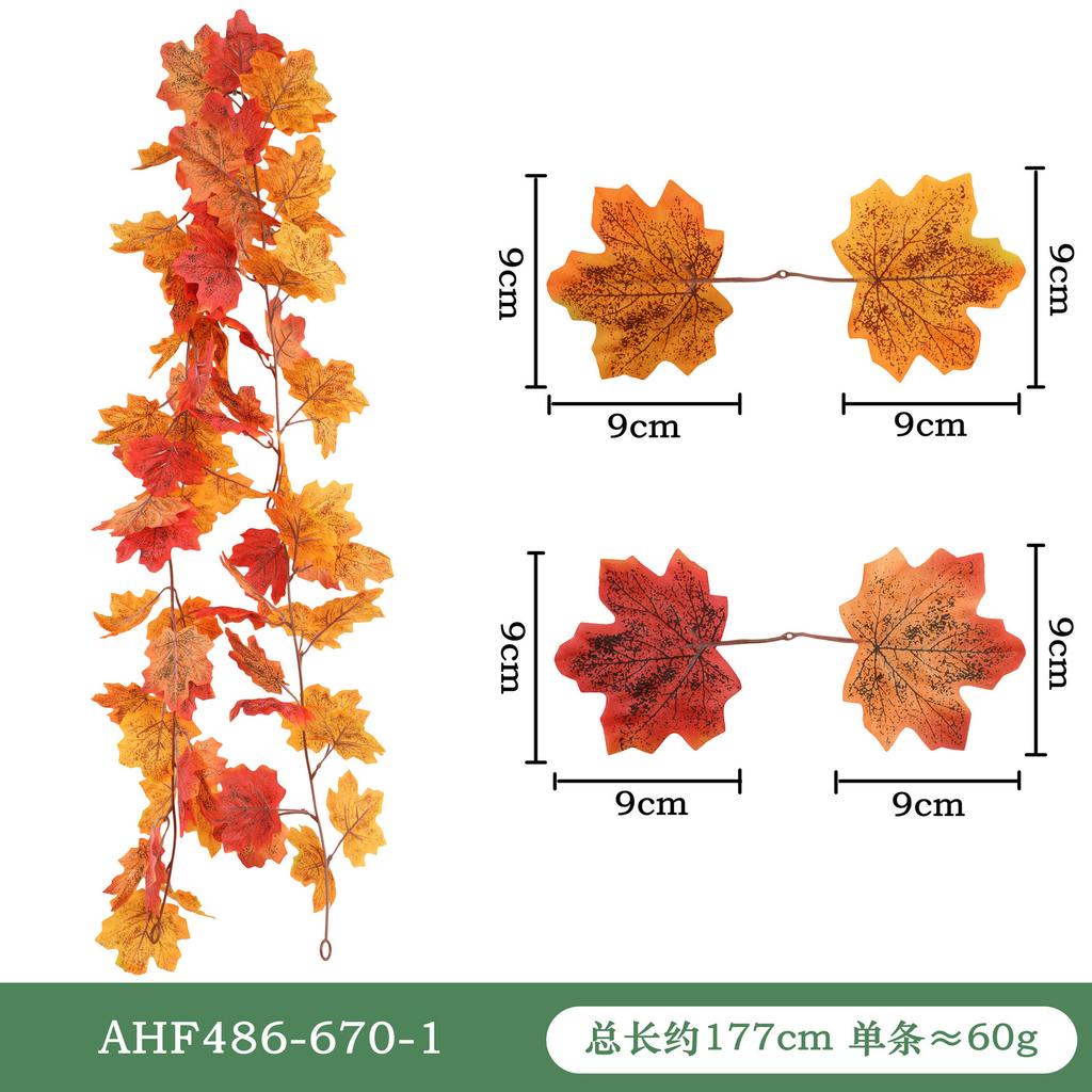 Fancyfamily 1PC Thanksgiving Simulation Maple Leaf Vine Wall Hanging Festival Home Decoration