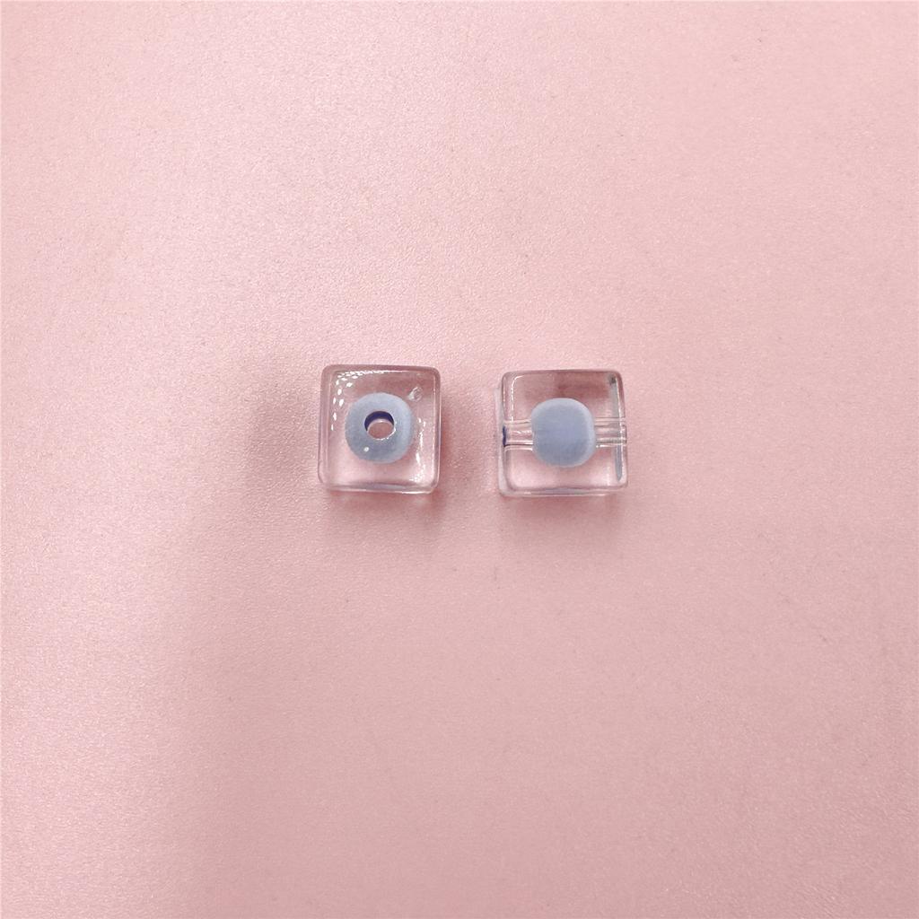 Moda Semplice Quadrato 12mm Braccialetto Fai da Te Moda Viso Luminoso Accessori Gioielli Acrilico Fatto a Mano Trasparente 5 Pezzi Materiale per Creazione Gioielli Squisiti