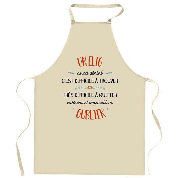 Planetee Tablier de cuisine Un elio aussi génial | Cadeau Original Humour pour Cuisinier Vêtement Blouse de protection Barbecue