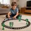 Electric High Speed Train Toy Set For Kids 13Pcs Diy Battery Operated Rail Car With Tracks & Signs Birthday Gift For Boys