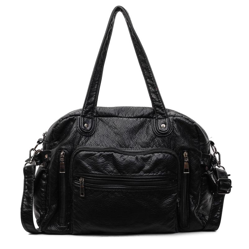 

Large Capacity PU Solid Color Zipper Sweet Women s Shoulder Bags High Quality Classic Commute Style Sewing Thread Crossbody Bags чёрный