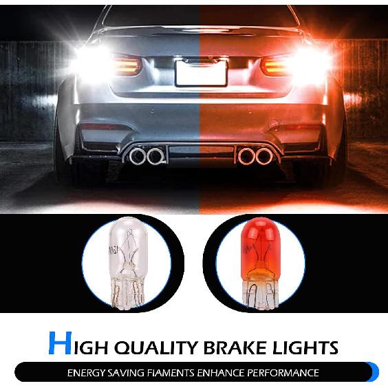 100 PCS 7443 Brake Light Bulb, T10 W21/5W Turn Signal/Tail/Reverse/Lights, 12V Automotive Miniature Bulbs Clear Halogen Light, Replacement for Cars,
