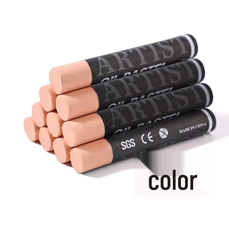 Supermjuk enfärgad oljepastellpinne - Vit, Svart eller Grå