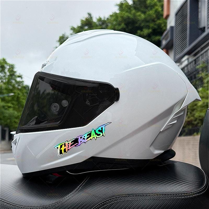 2 Größen Kombipack THE BEAST Motorradaufkleber Wasserdicht für Motorrad-Kraftstofftanks, Helme, Fahrradkarosserien, Universelle Vinyl-Aufkleber