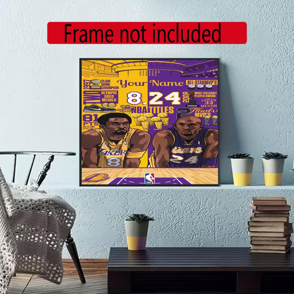 Kobe Personalized Name Diamond Paintings Mosaic Wall Round Diamond Art Painting Kits Embroidery Crystal Accessories Frameless