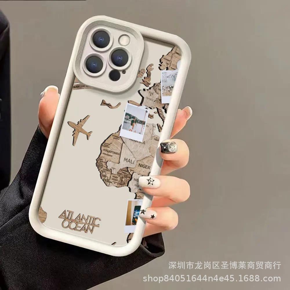 Aircraft map for Apple 15 mobile phone case iphone12promax set 14/13/11/XR emery 16