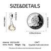 Silve Charms Beads Double Love Heart Pendants Charms Dangle For Bracelet Woman Luck Jewelry Gifts