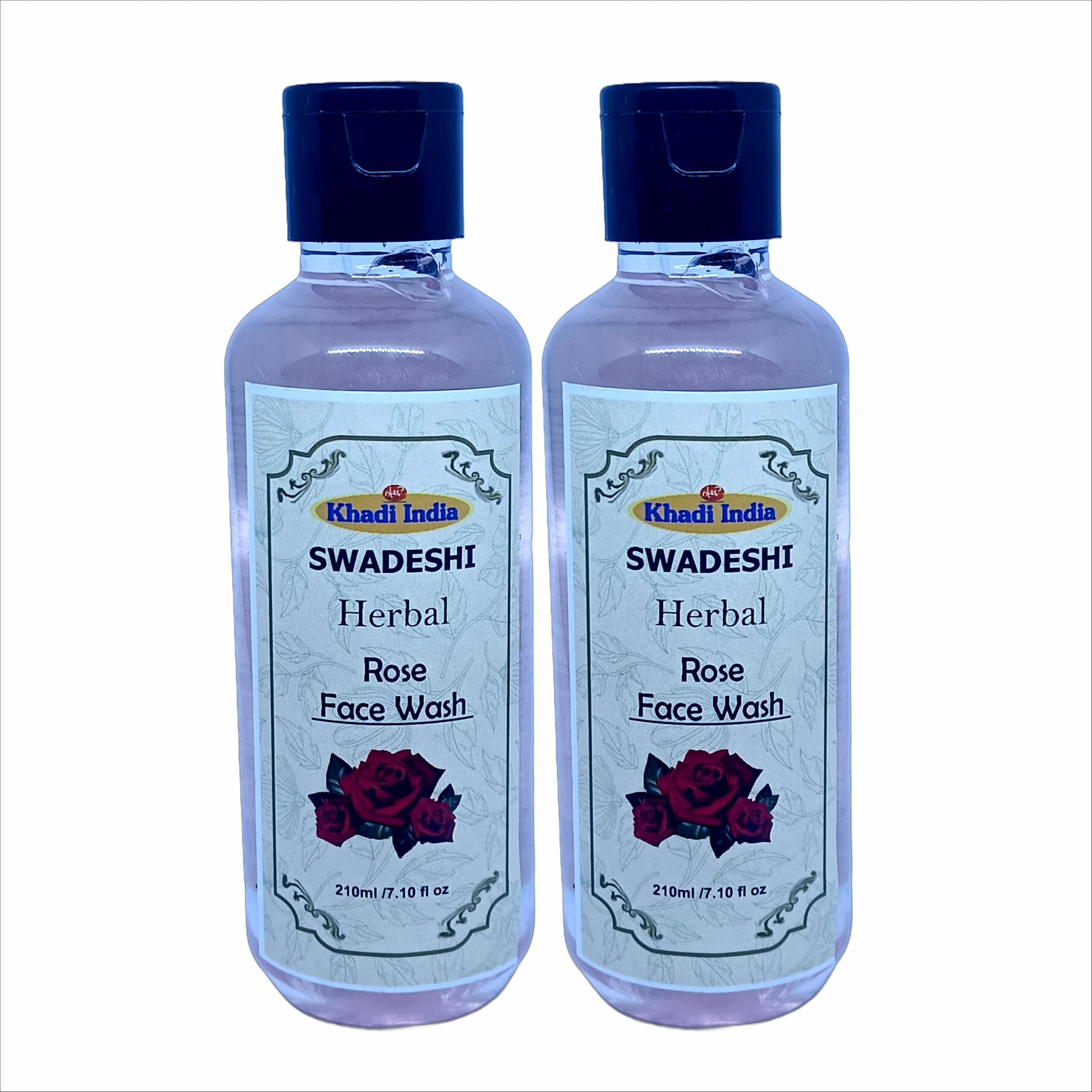Khadi Natural 100% Herbal Rose Face Wash - Hydrating & Soothing Cleanser for Soft, Glowing Skin, With Natural Rose Extracts, Sulfate & Paraben Free
