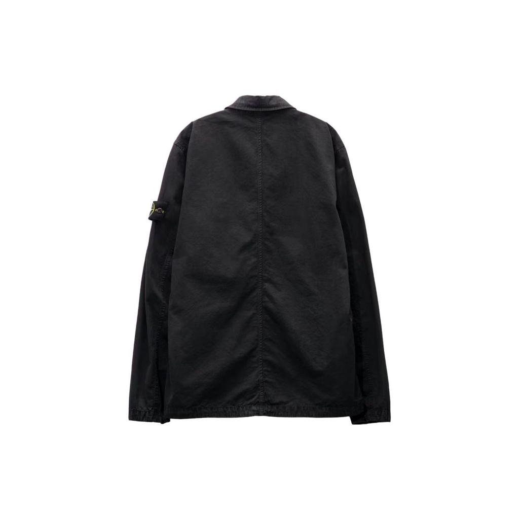 STONE ISLAND Old Effect Overshirt Black Unisex Tops 7915102WN-V0129