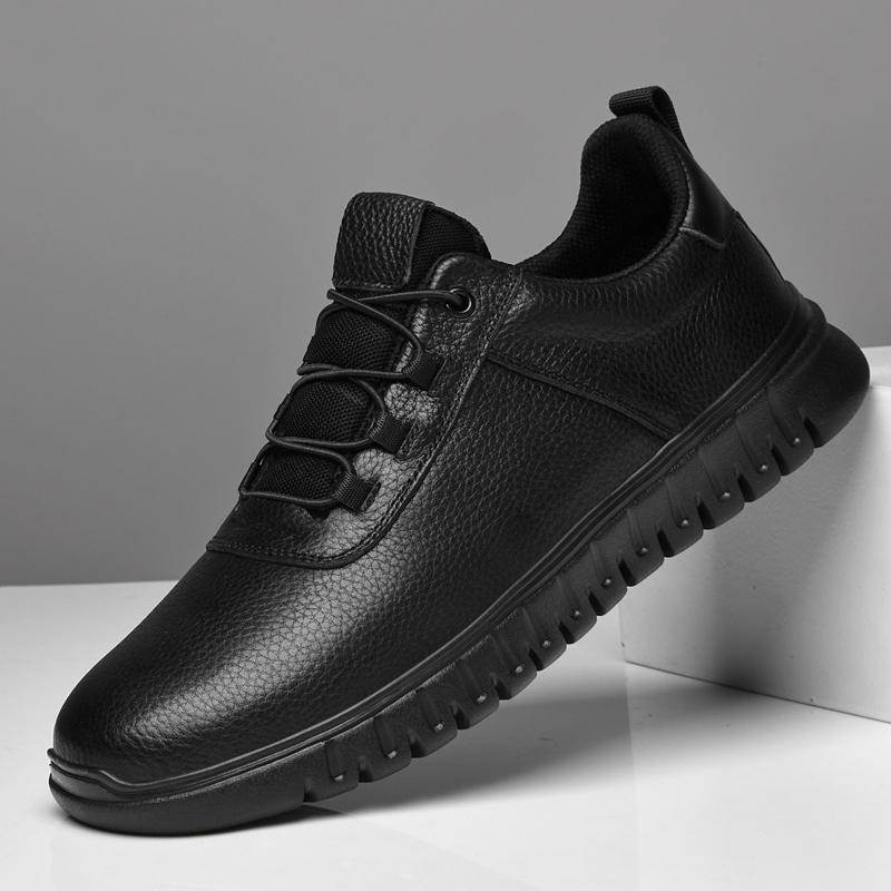 Fashion Luxury Genuine Leather Shoes Men Outdoor Casual Shoes Non-Slip Men Sneakers Classic Simple Skateboard Footwear Tenis Masculino