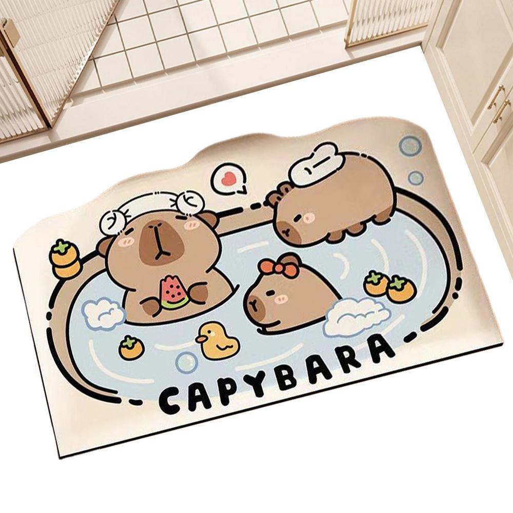 

Shower Rugs For Bathroom Non Slip Capybara Bathroom Floor Mat Diatom Mud Carpet Quick Dry Bathmat Soft Shower Accessories For