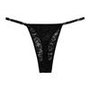 Dámské krajkové tanga Sexy síťovaný vzor Výšivka Kovový pásek Kalhotky s nízkým pasem