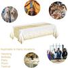 MOLFUJ 54" X 108" White and Gold Plastic Tablecloth for Party, 2 Pack Disposable White Table Cloths for 8ft Rectangular Table, Birthday, Wedding