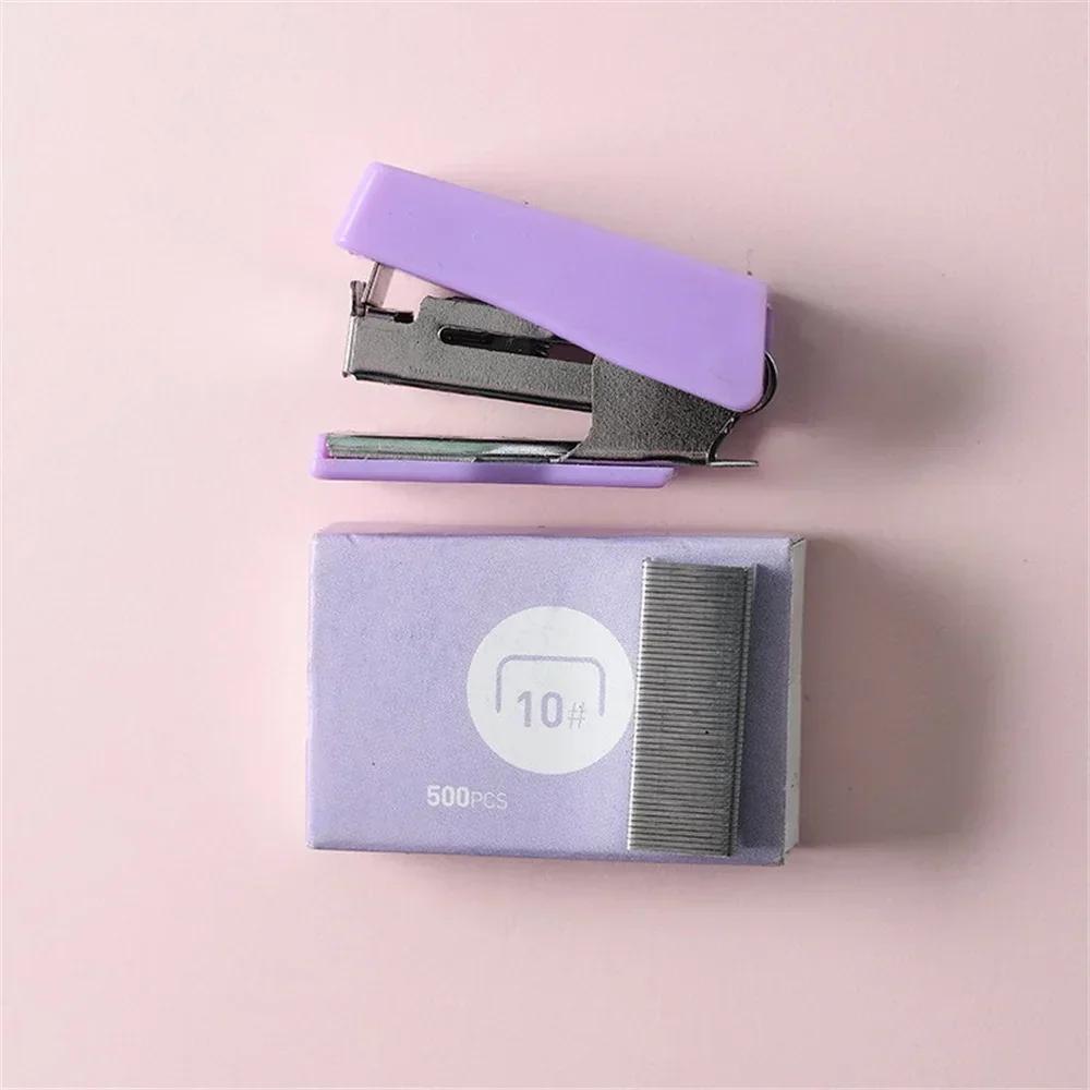 Compact Metal Mini Stapler Set Includes 500 Staples for Paper Binding School Office Supplies Cute Portable Stationery Kit