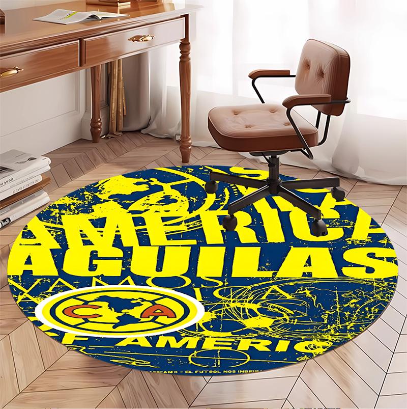 Club America Pattern Round Rug, Indoor/Outdoor Mat, for Picnic, Gameroom, Bedroom, Office, Living Room, Home Decor Carpet, Birthday Gift