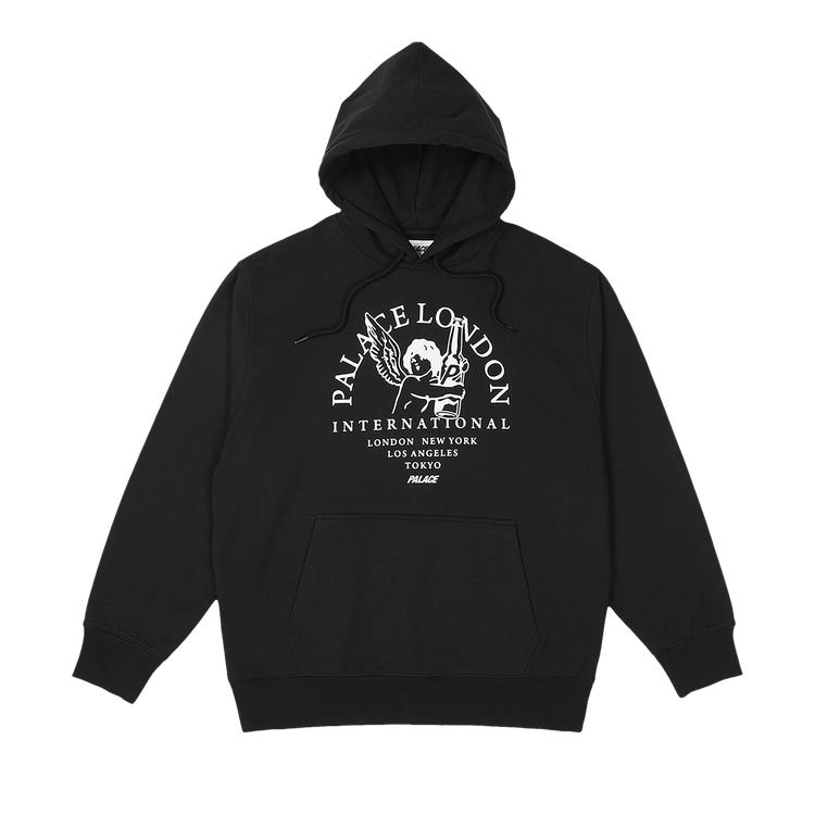 Palace International Hood Black Unisex Tops P25CS069