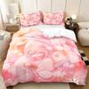 3pcs Pink Floral Butterfly Pattern Duvet Cover Set, 1 Duvet Cover+2 Pillowcases, Coreless. Soft and Comfortable Bedding Set